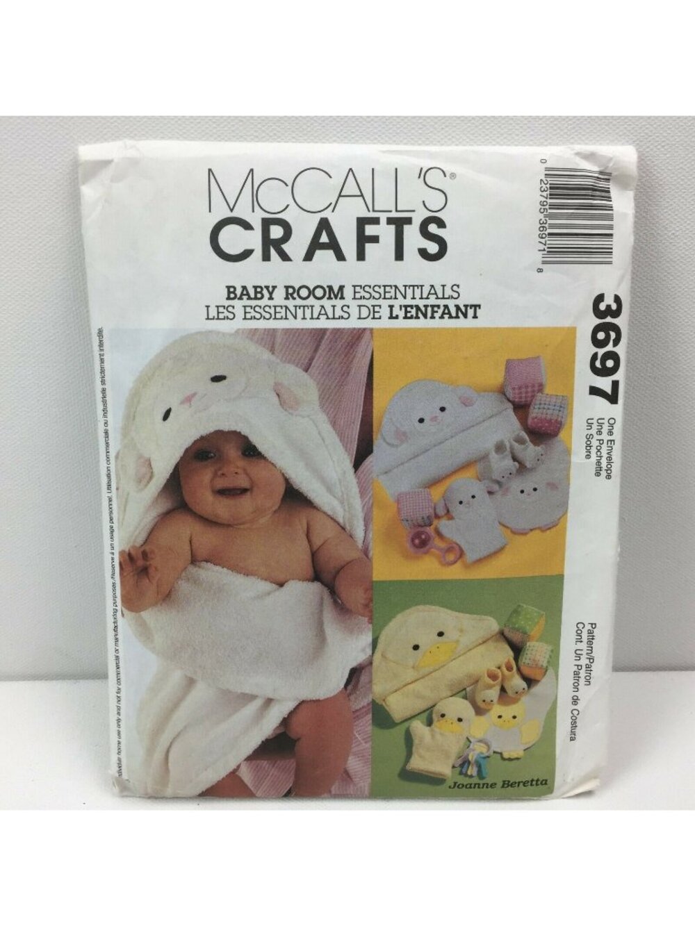 McCall's Crafts Baby Room Essential 3697 Duck Lamb Towel Mitt Bootie Bib Pattern